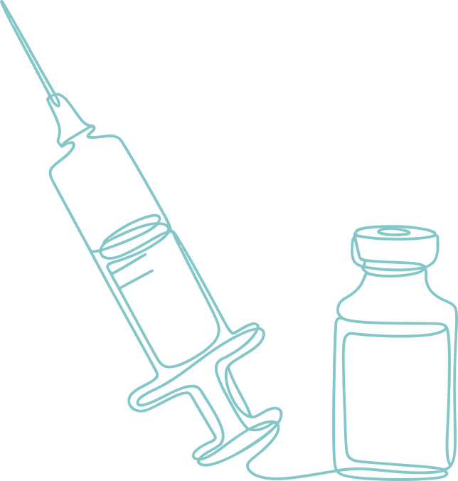 Vaccine syringe and vial