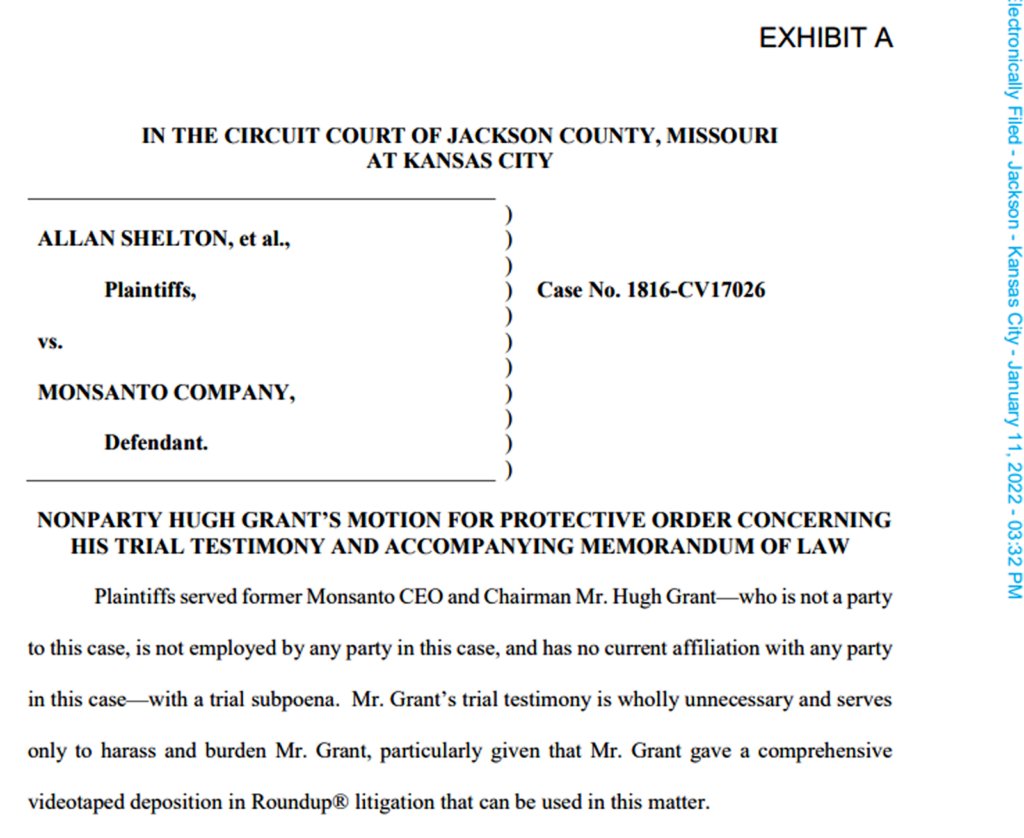 hugh grant monsanto court doc