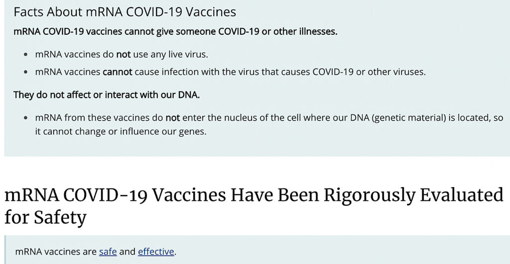 versión abreviada de la vacuna covid mrna hechos julio 2022