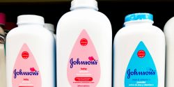 J&J stopped selling talc powder products in the U.S. and Canada last year.