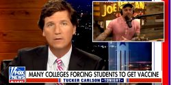 Fox News commentator Tucker Carlson defended popular podcast host Joe Rogan.