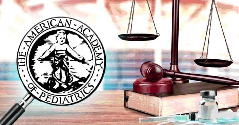 gavel and vaccine with AAP logo