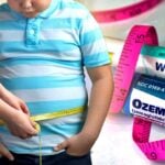 wegovy and ozempic and doctor measuring child's waist