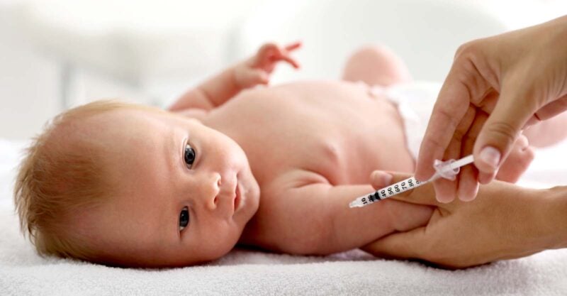 baby getting vaccine