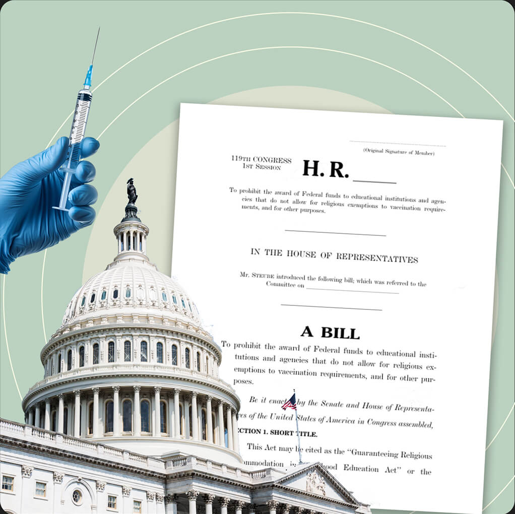 A legislative bill, vaccine and the capitol