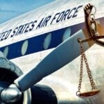 united states air force airplane and lady justice