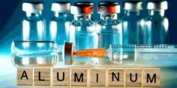 vaccine bottles and word "aluminum"