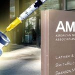 AMA building and vaccine bottle