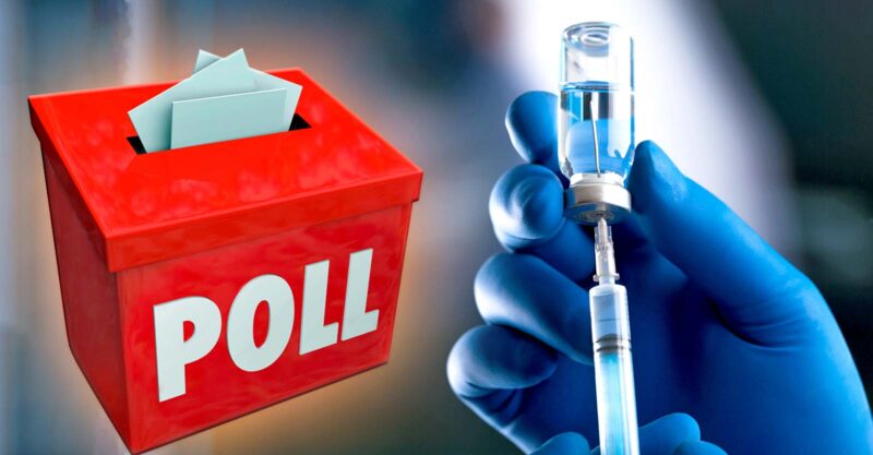 poll box and vaccine bottle