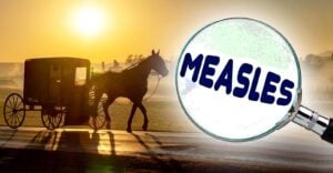 horse and buggy and measles in magnifying glass