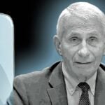 anthony fauci and an iphone