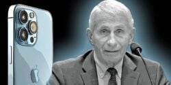 anthony fauci and an iphone