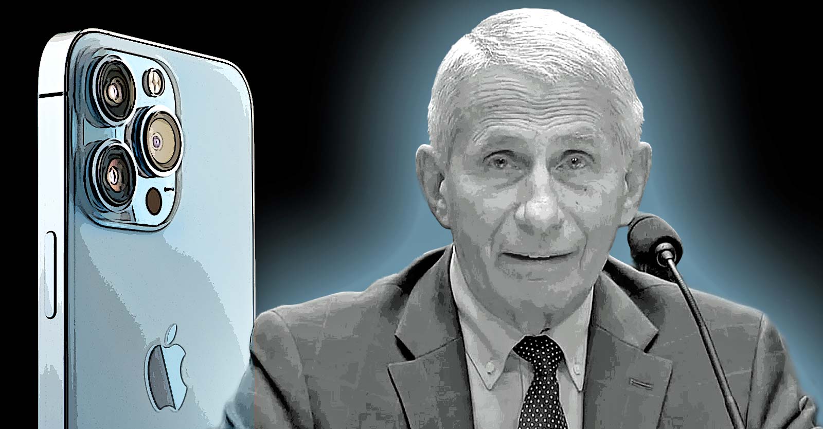anthony fauci and an iphone