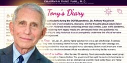 anthony fauci and screenshot of Paul's "Tony's Diary" document