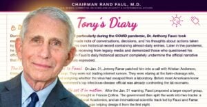 anthony fauci and screenshot of Paul's "Tony's Diary" document