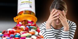 drugs and depressed woman