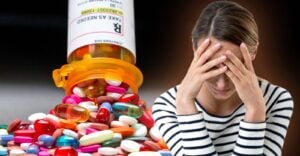 drugs and depressed woman
