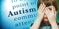 autism and a boy peeking