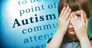 autism and a boy peeking
