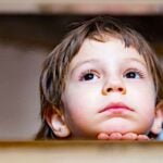 boy looking up