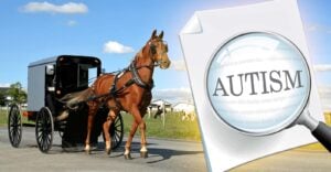 amish buggy and word "autism"