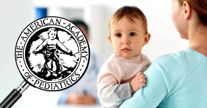 mom and baby and AAP logo