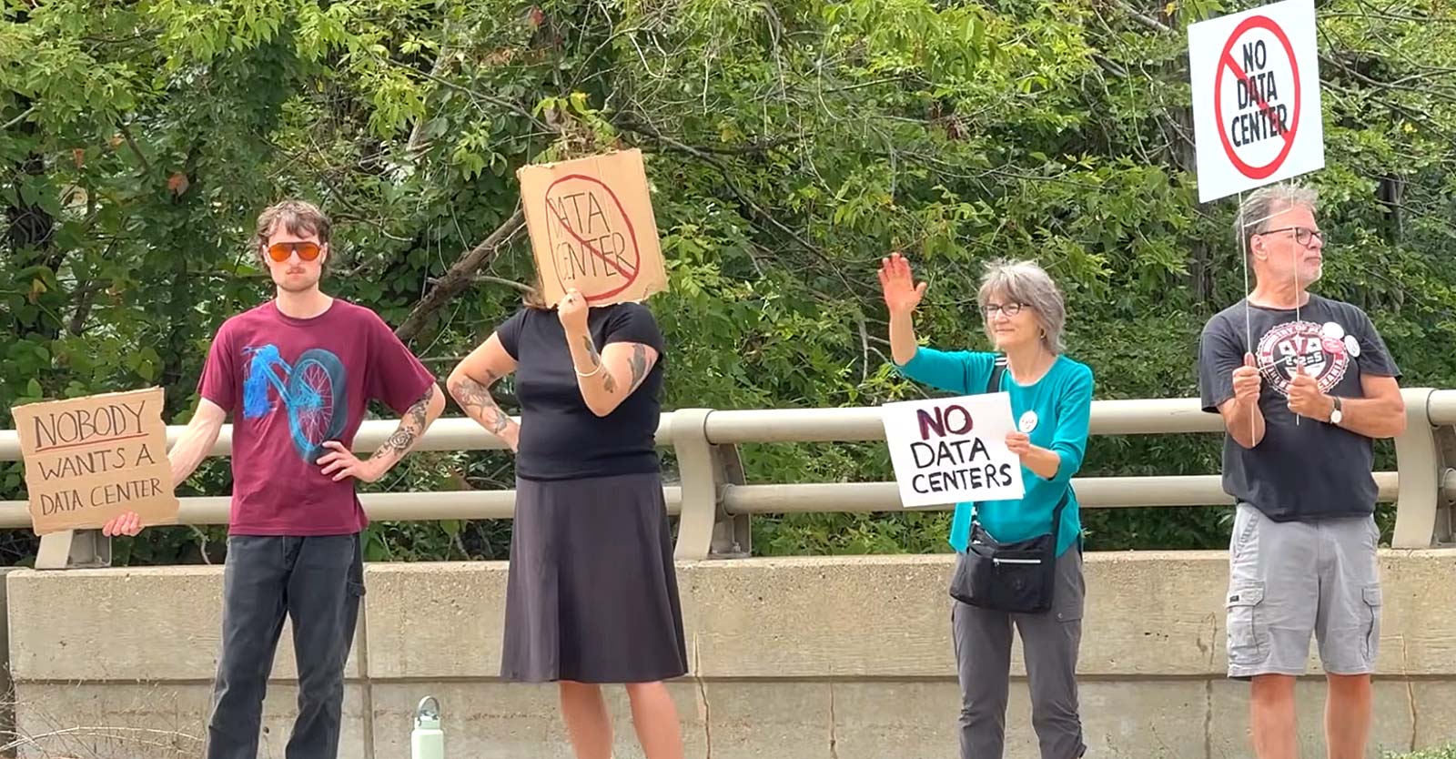people protesting data centers