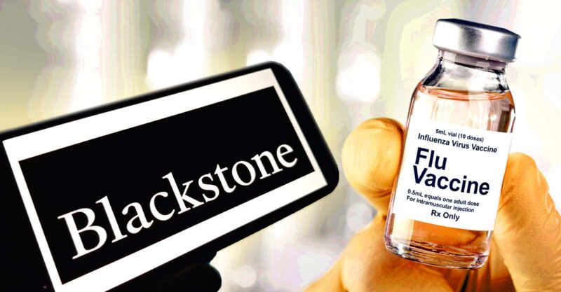 blackstone logo and flu vaccine bottle