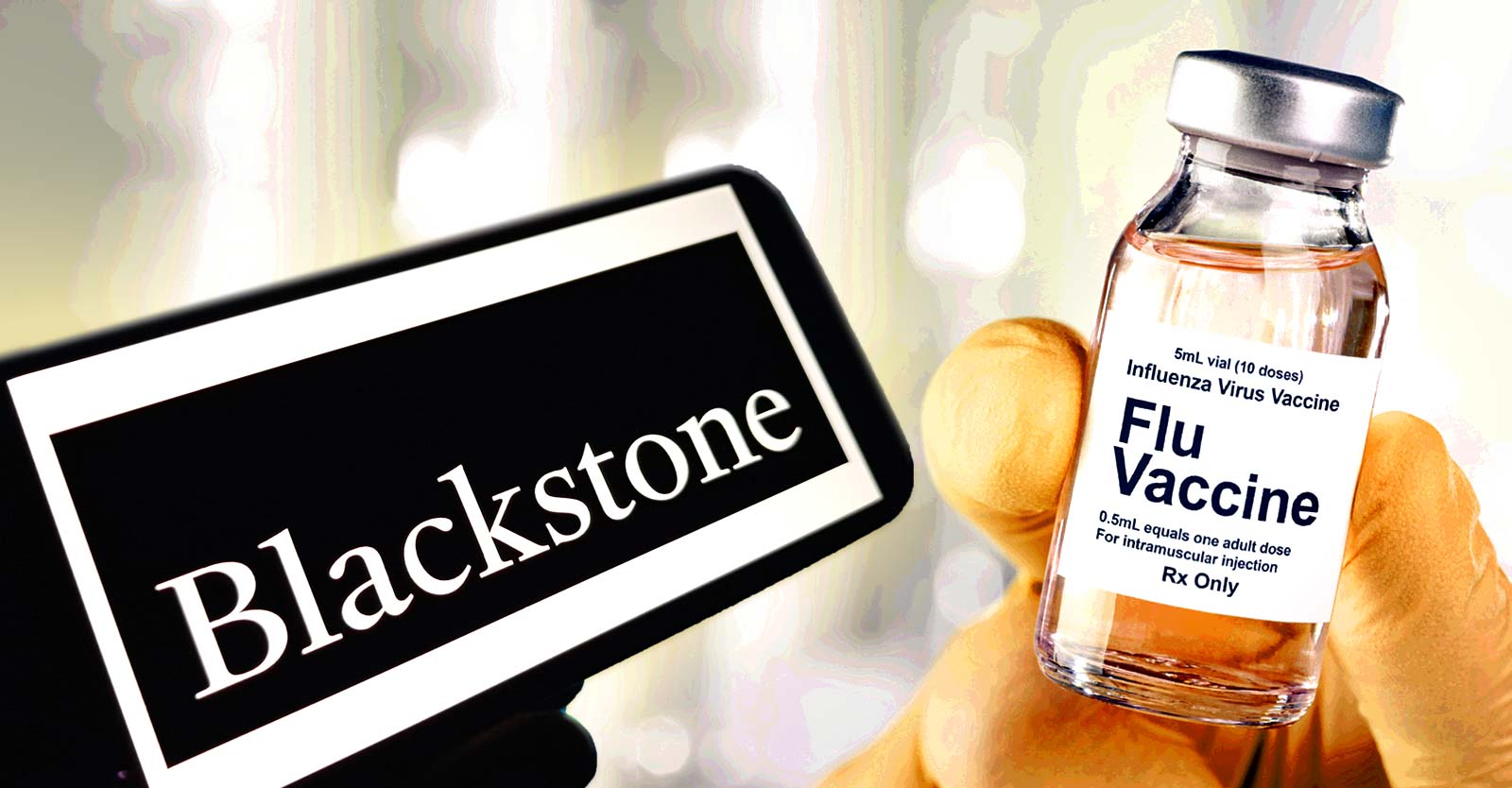 blackstone logo and flu vaccine bottle