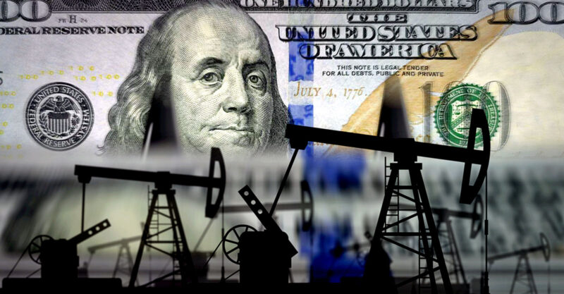 money and oil gas wells