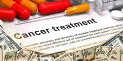 money and words "Cancer treatment"