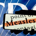 cdc logo and word "measles"