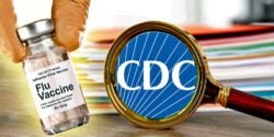 flu vaccine and cdc logo