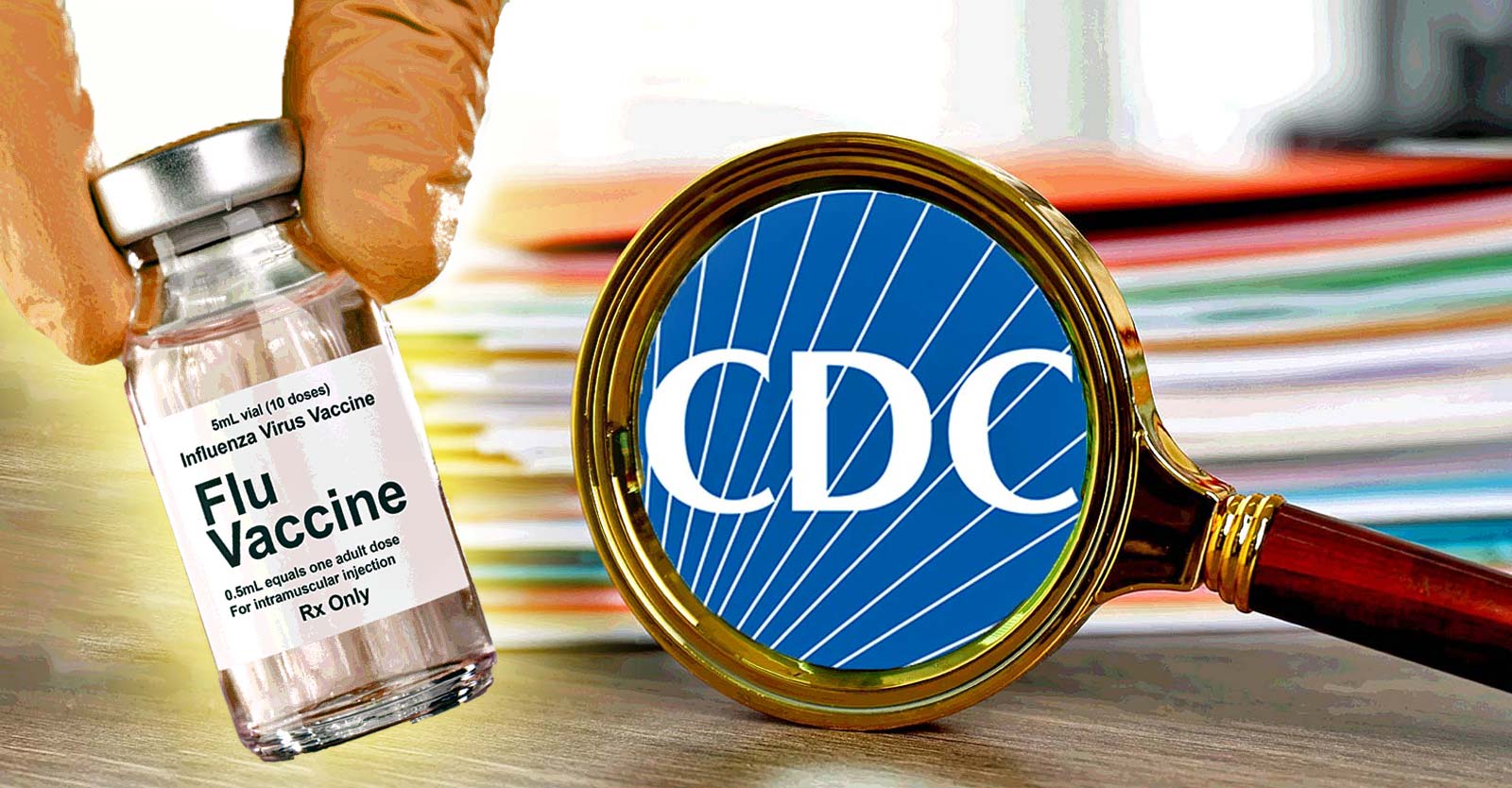 flu vaccine and cdc logo
