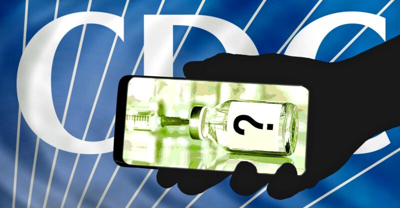 cdc logo and vaccine bottle