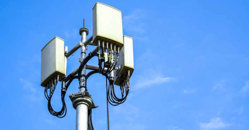 Photo of small cell phone tower.