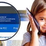 fcc logo and child holding cellphone