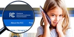 fcc logo and child holding cellphone