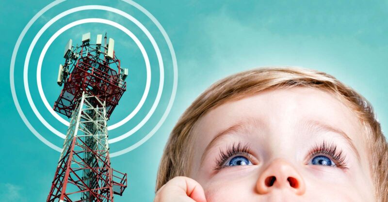 cell tower and child