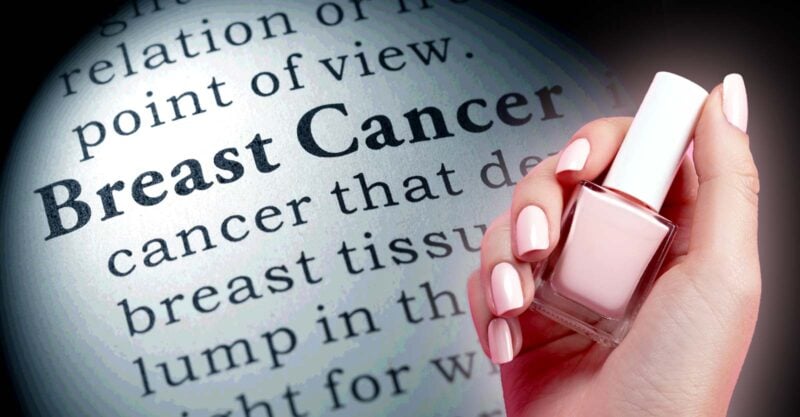 words "breast cancer" and nail polish