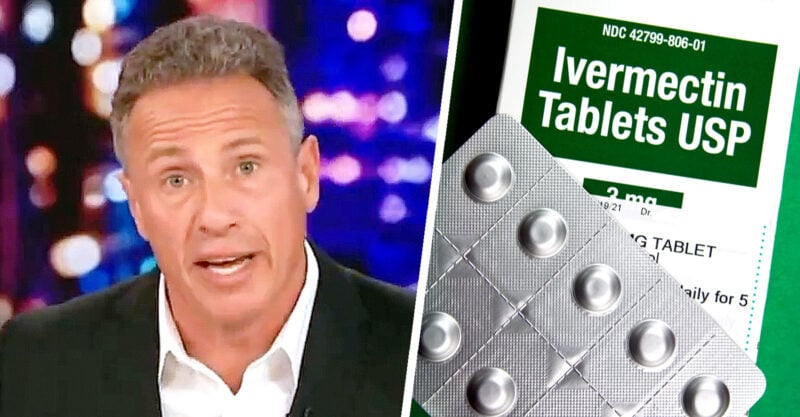chris cuomo and bottle of ivermectin