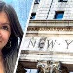 Christina Martinez and a New York court building