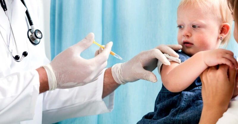 baby getting vaccinated