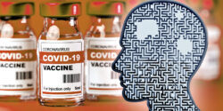 covid vaccine and brain with missing puzzle pieces
