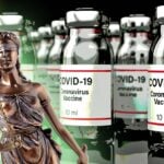 covid vaccine with lady justice