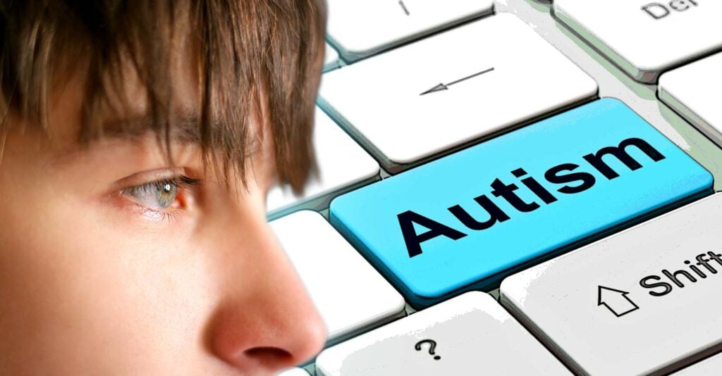 man and word "autism"