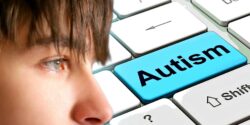 man and word "autism"