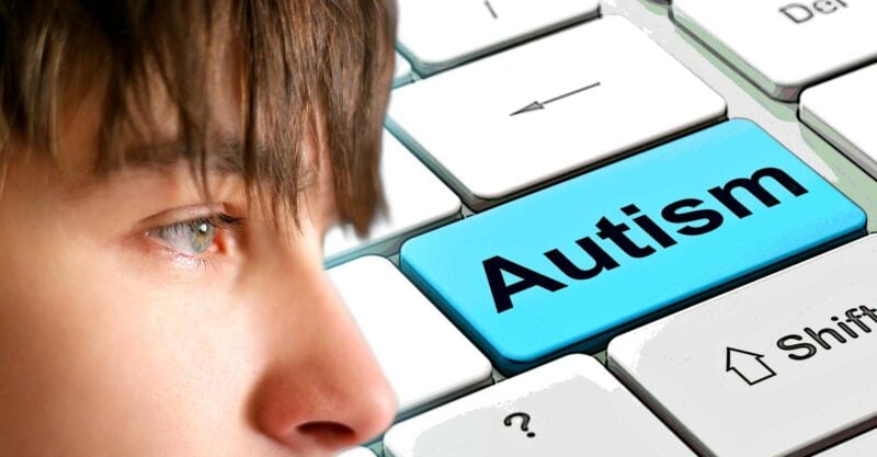 man and word "autism"