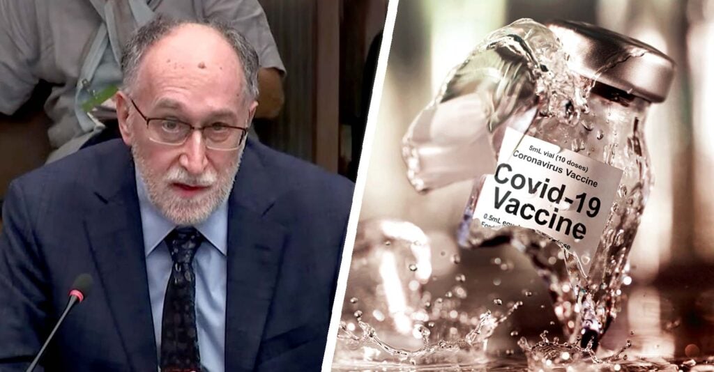 denis rancourt and covid vaccine bottle