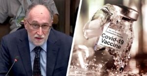 denis rancourt and covid vaccine bottle